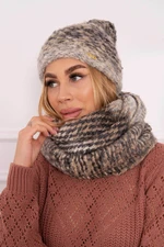 Women's set with mohair thick P106 beige+grpahit