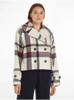 Beige Women's Short Coat with Wool Tommy Hilfiger - Ladies