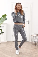 Fashionable sports set with short dark grey sweatshirt