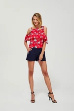 Shorts with decorative buttons - dark blue