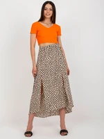 Light beige and black asymmetrical skirt from RUE PARIS