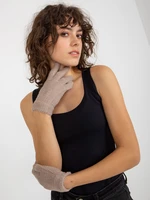 Women's winter finger gloves - beige