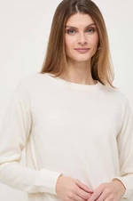 Vlnený sveter Max Mara Leisure dámsky, béžová farba, tenký, 2416361047600