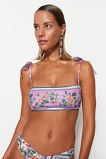 Trendyol Floral Patterned Strapless Bound Bikini Top