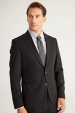 ALTINYILDIZ CLASSICS Men's Black Extra Slim Fit Slim Fit Swallow Collar Suit