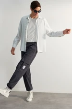 Trendyol Anthracite Men's Jogger Fit Tag Detail Technical Fabric Parachute Limited Edition Trousers.