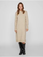Beige women's sweater dress VILA Viril - Women