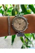 Polo Air Sports Elegant Stone Women's Wristwatch and Baguette Bracelet Combination Silver Color