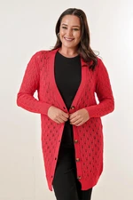 By Saygı Dekolt w szpic zapinany na guziki z przodu Comfort Fit Mercerized Cardigan