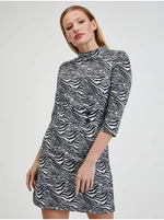 Orsay Black & White Women Patterned Dress - Women