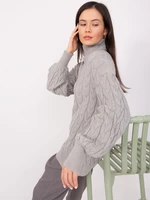 Gray turtleneck with viscose