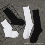 Fashion Men White Black Cotton long Socks Women Streetwear Crew Hip Hop Letter Calabasas Socks Letter Skateboard novelty socks