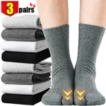 3Pairs=6Pcs Two-toe Socks Women Men Sweaty Nonslip Split Separate Tabi Toes Socks Fiber Deodorant Long Stockings Solid Shoe Sox