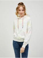 Ragwear Gobby Ombre Cream Patterned Hoodie for Women - Ladies