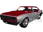 1967 Chevrolet Camaro Candy Red and Silver Metallic "Bigtime Muscle" Series 1/24 Diecast Model Car by Jada