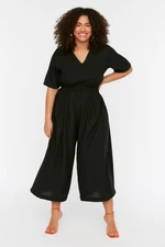 Trendyol Curve Black Waist Detailed Jumpsuit