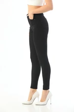 BİKELİFE Women's Black High Waist Ankle Length Tight Leg Skinny Lycra Pants BİKELİFE Women's Black High Waist Ankle Length Tight Leg Skinny Lycra Pants