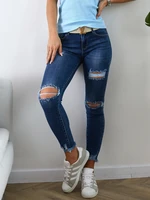 Women's Denim Pants with Holes AZR3607