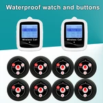 Wireless Paging System Restaurant Kitchen Equipment Hookah 2 Professional Design Hour Watch Receiver+8 Bell Waiter Call Buttons
