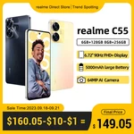 Realme C55 Smartphone MediaTek Helio G88 6,72'' FHD+ 90Hz Screen AI 64MP Camera 33W SUPERVOOC Charge Cell Phone