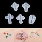 1/5Pcs Cross Pendants Silicone Mold Necklace Casting Mould for DIY UV Epoxy Resin Molds Crafts Jewelry Making Accessories Tools