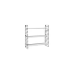 Čierny trojposchodový regál s bielymi policami Metaltex Libro, šírka 70 cm Čierny trojposchodový regál s bielymi policami Metaltex Libro, šírka 70 cm