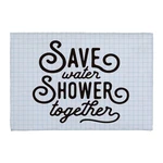 Bielo-čierna podložka do kúpeľne Really Nice Things Shower Together, 60 x 40 cm
