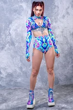 Sexy Rave Set - Rave High Waist Shorts - Rave Top - Rave Outfit Women
