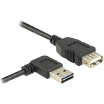 USB 2.0 predlžovací kábel sklonený byt [1x USB 2.0 zástrčka A - 1x USB 2.0 zásuvka A] 1.00 m čierna obojstranne zapojite