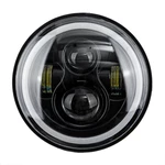 7'' 75W 6000K DRL Amber Halo Angle Eyes Projector LED Round Headlights Hi/Lo Beam Turn signal Light For Harley/Yamaha/Je