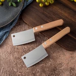 2Pcs Mini Stainless Steel Cheese Knife Portable Meat Fruit Vegetable Kitchen Chopping Chef Knife Cleaver Survival Campin