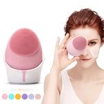 Electric Facial Brush Sonic Vibration Silicone Facial Brush MassageCleansing Machine Wireless Charging