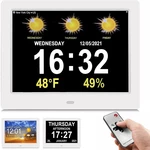 8 Inch WIFI Weather Station Smart Digital Alarm Clock with Medication Reminder Auto Dimming Large Number Display For Mem