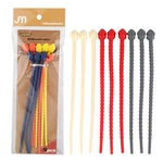 JIEMU 9PCS Silicone Strap Silicone Cable Tie Earphone Storage Data Cable Tie Cable