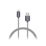Kábel Connect IT Wirez Premium Metallic, Lightning, 1m (CI-968) strieborný/sivý datový kabel • Lightning • USB • odolný kabel • nezamotává se • délka 