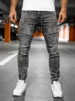 Černé pánské džínové jogger kalhoty Bolf TF133
