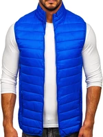 Modrá pánská prošívaná vesta bez kapuce Bolf LY32