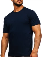 Tmavě modré pánské tričko bez potisku Bolf 192397