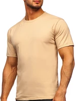 Béžové pánské tričko bez potisku Bolf 192397
