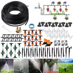 Garden Irrigation System 18m 138pcs Greenhouse Micro Drip Irrigation Kit Watering System ith Brass Threaded Connector