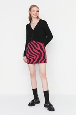 Trendyol Pink Animal Patterned Sweater Skirt