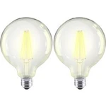 LED žárovka Sygonix TG91911 230 V, E27, 12 W = 98 W, teplá bílá, A++ (A++ - E), tvar globusu, vlákno, 2 ks