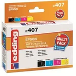 Edding Inkoustová kazeta náhradní Epson T0711/T0712/T0713/T0714 Multipack 4 kompatibilní kombinované balení černá, azurová, purppurová, žlutá EDD-407 