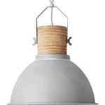Závěsné světlo LED Brilliant Frieda 93630/70, E27, 60 W, betonově šedá, dřevo