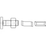 Šroub s T hlavou 160388, N/A, M6, 20 mm, ocel, 100 ks