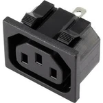 IEC zástrčka C13/C14 TRU COMPONENTS C13, zásuvka, vestavná vertikální, počet kontaktů: 2 + PE, 15 A, 250 V, černá, 1 ks