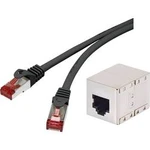 Síťový prodlužovací kabel RJ45 Renkforce RF-3829002, CAT 6, S/FTP, 10.00 m, černá