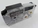 Kompatibilná páska s Casio XR-12ABK, 12mm x 8m biela tlač / čierny podklad
