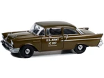 1957 Chevrolet 150 Sedan U.S. Army IC 1957 Staff Car Brown 1/18 Diecast Model Car by Highway 61