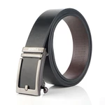 Jassy 110-130cm Men's Business Casual Leather Internal Auto Buckle Belt